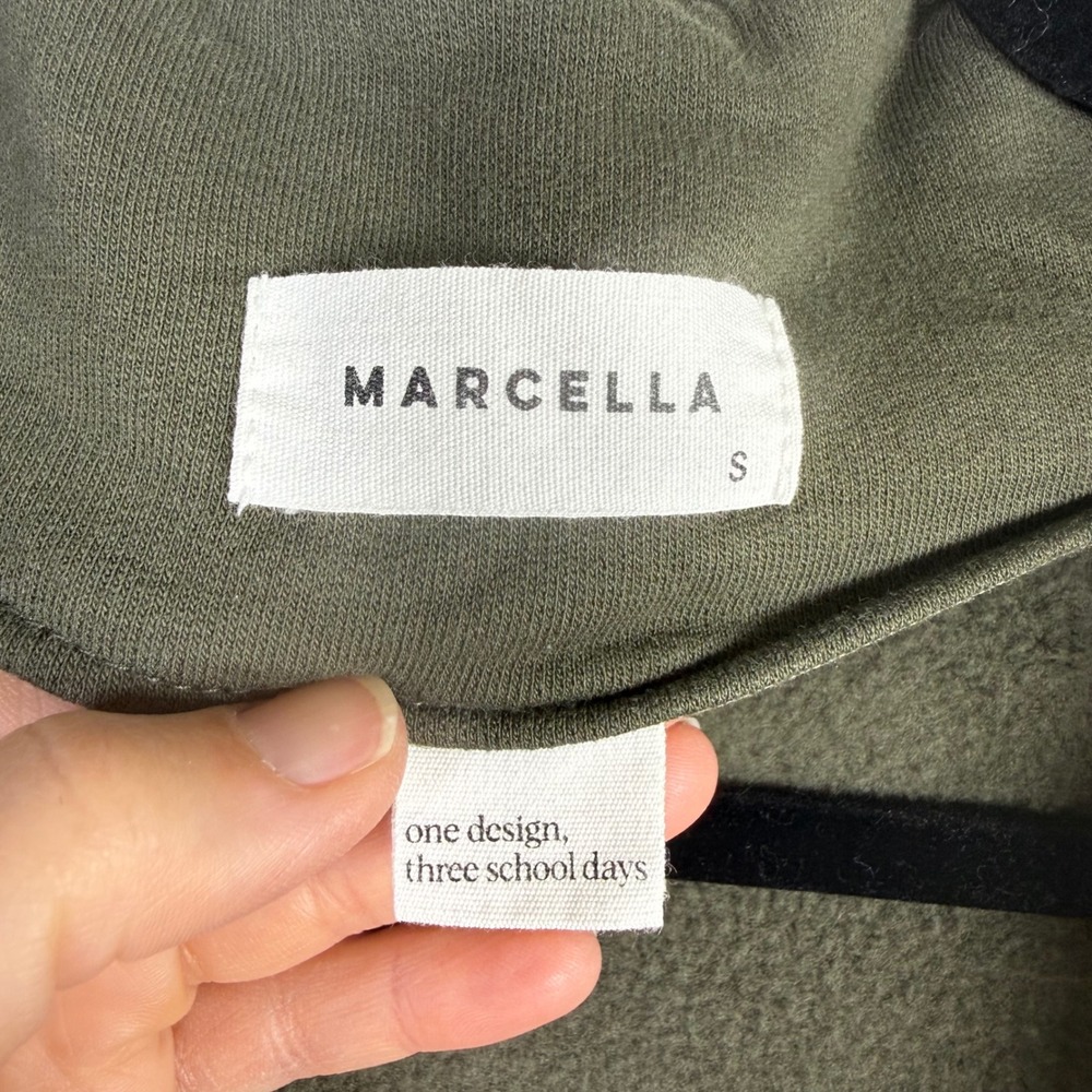 Marcella Olive Green Sweatshirt Dress Size Small - Picture 5 of 6